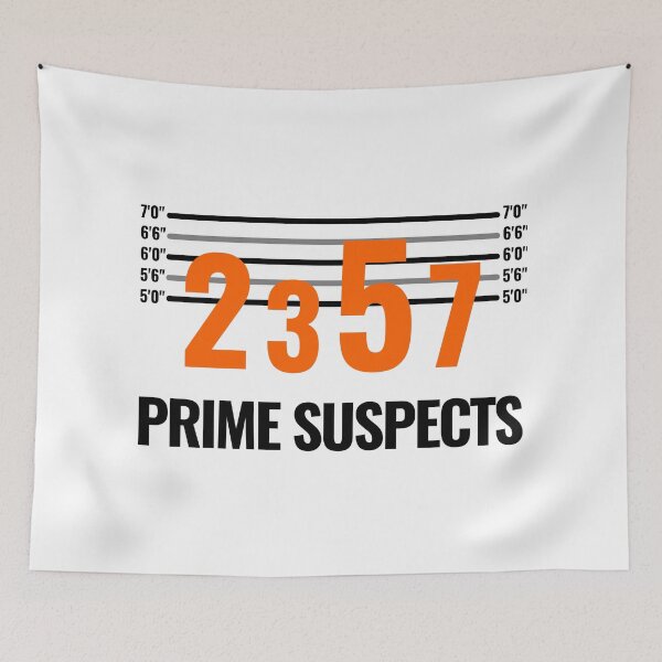 Item preview, Math Teacher Gift - Prime Suspects - Math Geek, Nerd, Mathematics, Statistics, Data Science designed and sold by jadedscientist.