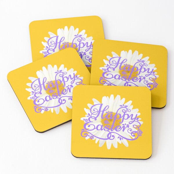 Item preview, Happy Easter Daisy (Purple on Yellow) designed and sold by PawsitiveMum.