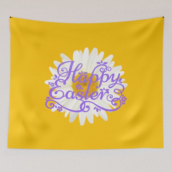 Item preview, Happy Easter Daisy (Purple on Yellow) designed and sold by PawsitiveMum.