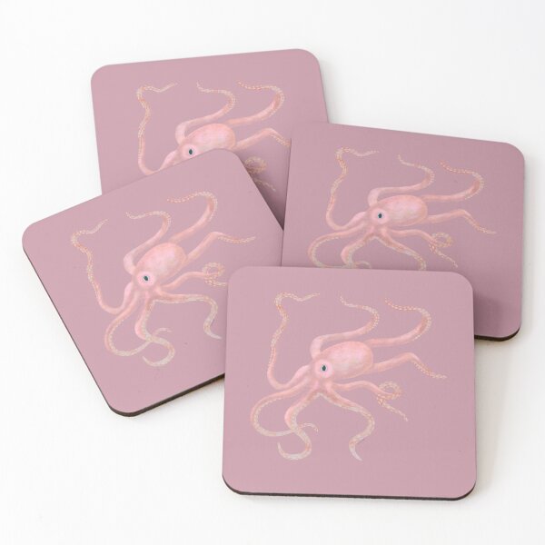 Item preview, Pink Octopus swimming through the pink clouds designed and sold by PauwieArtStudio.