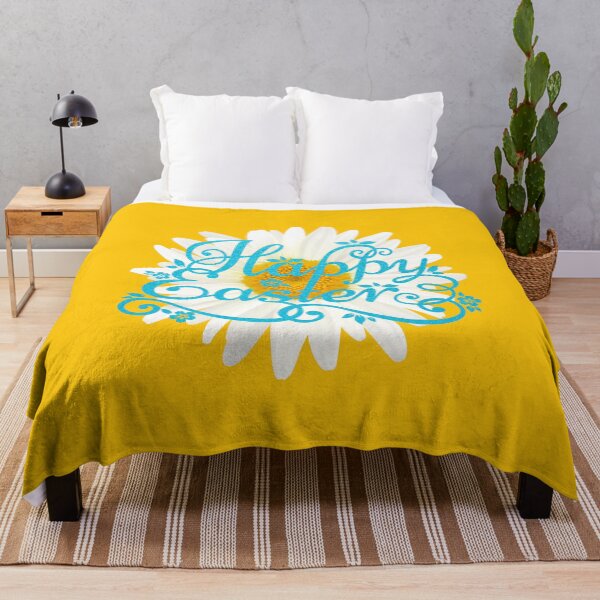 Item preview, Happy Easter Daisy (Blue on Yellow) designed and sold by PawsitiveMum.
