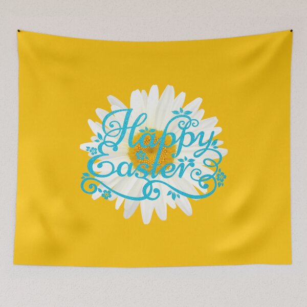 Item preview, Happy Easter Daisy (Blue on Yellow) designed and sold by PawsitiveMum.