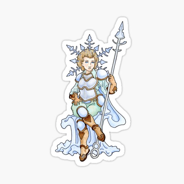Winter Avatar Lady- ice cold goddess Sticker