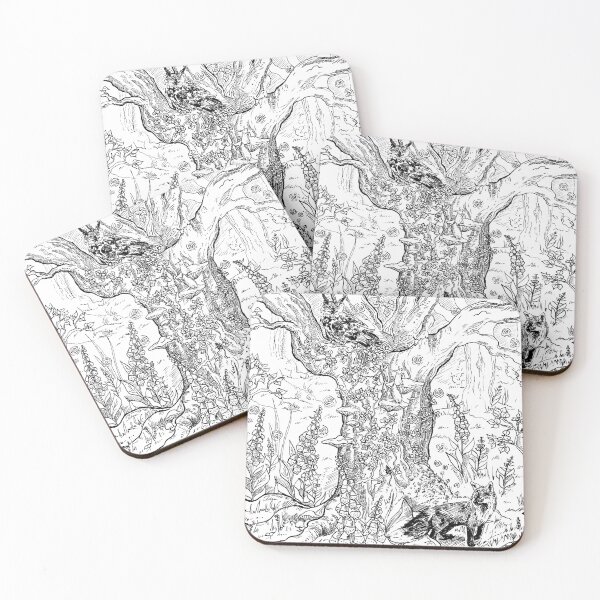 Item preview, Whispering woods line art forest designed and sold by PenArtIllus.