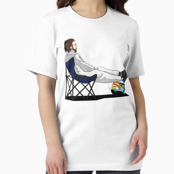 Vista previa del artículo con la obra «Fórmula 1 - Camiseta clásica recortada con tumbona de Fernando Alonso», diseñado y vendido por PaulaBeigel.