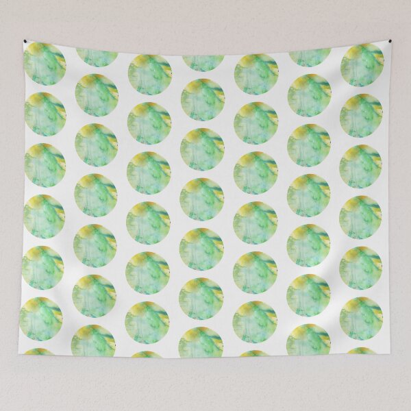 Item preview, Green aesthetic watercolor circle designed and sold by lausn.