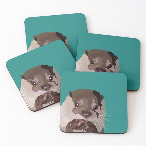 Item preview, A is for Asian Small Clawed Otter, Asian Small-Clawed Otter Illustration – Playful and Intelligent Aquatic Mammal designed and sold by PrettylittlepastelUk.