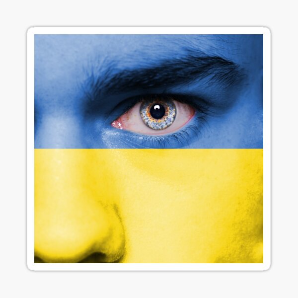 Angry Ukrainian Eye, Stand with Ukraine, Support Ukraine Sticker