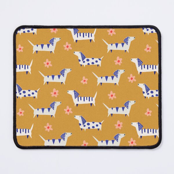 Item preview, Cute Retro Dachshund Paper Cut Pattern with Daisy flowers designed and sold by wecouldall-be.