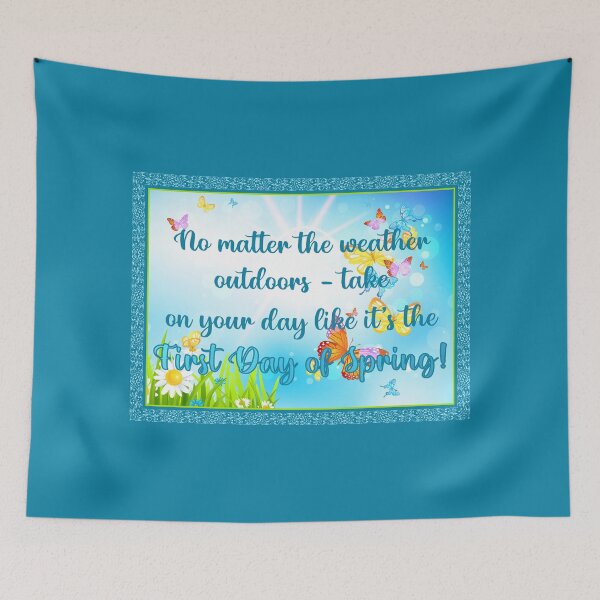 Item preview, ...First Day of Spring! (on Blue) designed and sold by PawsitiveMum.