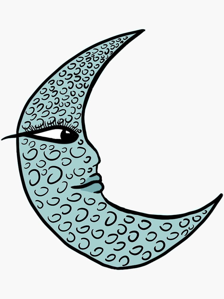 Moon Sticker for Sale by MartaOlgaKlara