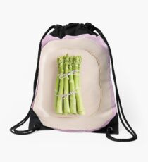Fresh green asparagus Drawstring Bag