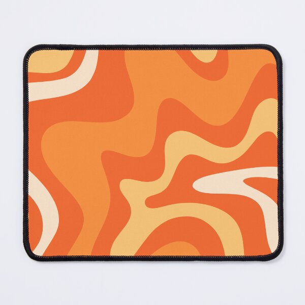 Item preview, Retro Liquid Swirl Abstract Pattern Square Bright Orange Tangerine  designed and sold by kierkegaard.
