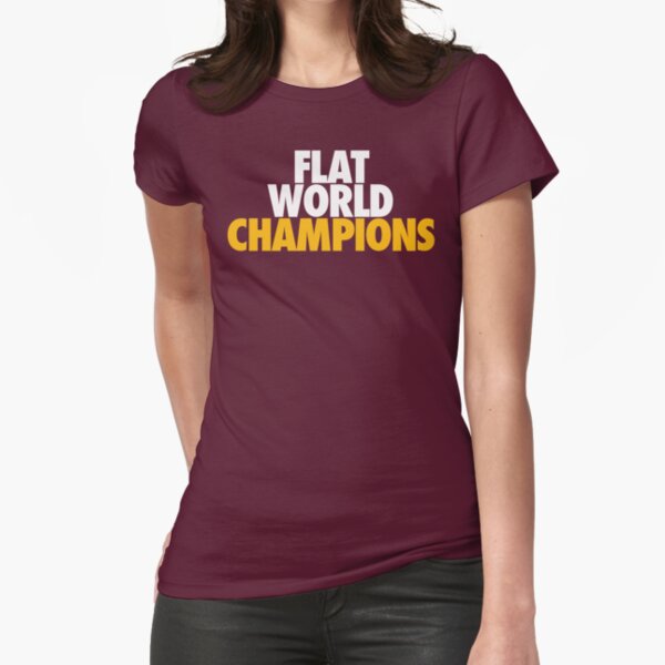 Flat World Champions - (White/Gold) Fitted T-Shirt