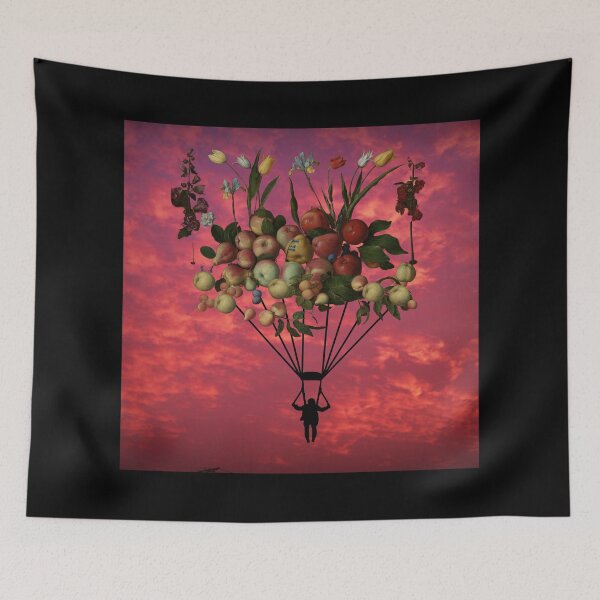 Item preview, Fruit Parachute 6 (in black) | Apples | Pears | Peaches | Dreamy designed and sold by CosmicStory.