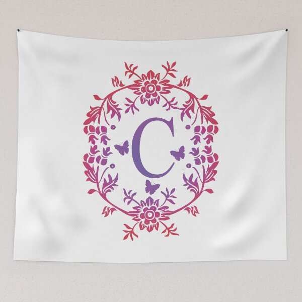 Item preview, Ornamental Letter C, Purple And Red Heart Butterfly, Monogram Initial  Ornament designed and sold by PROMEN Creativity.