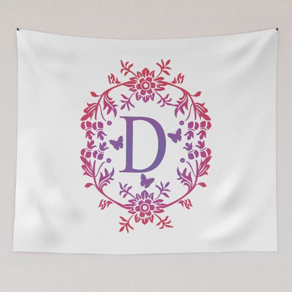 Item preview, Ornamental Letter D Purple And Red Heart Butterfly, Monogram Initial  Ornament designed and sold by PROMEN Creativity.