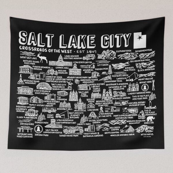 Item preview, Salt Lake City Map  designed and sold by fiberandgloss.