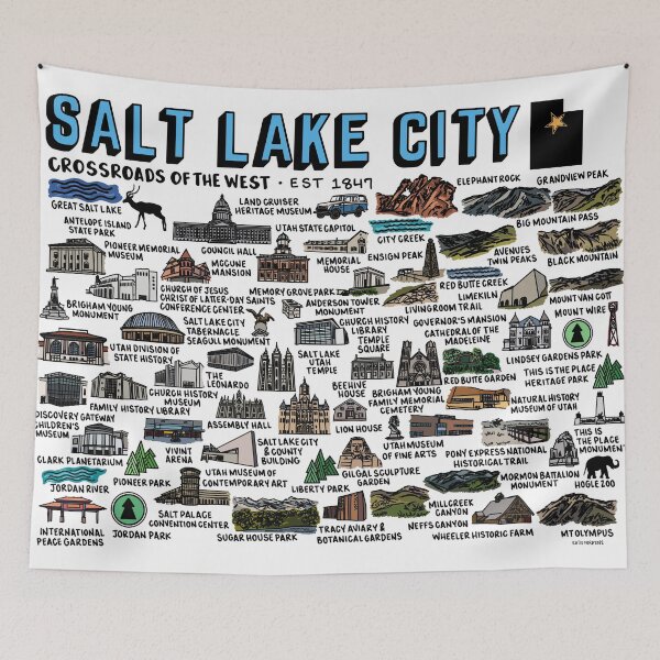 Item preview, Salt Lake City Map  designed and sold by fiberandgloss.