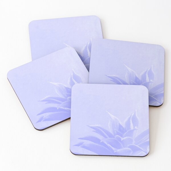 Item preview, Baby Blue Pastel Succulent Plant Leaves on Marble Wall designed and sold by hearthearts.