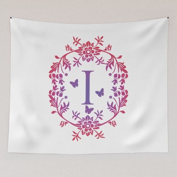 Item preview, Ornamental Letter I, Purple And Red Heart Butterfly, Monogram Initial  Ornament designed and sold by PROMEN Creativity.