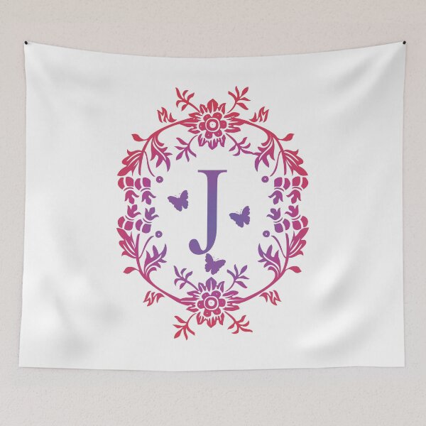 Item preview, Ornamental Letter J, Purple And Red Heart Butterfly, Monogram Initial  Ornament designed and sold by PROMEN Creativity.