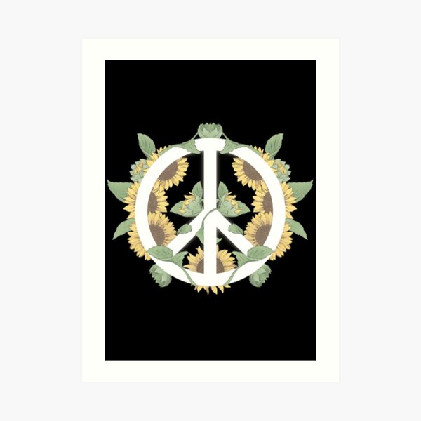 "Sunflower Peace Sign " Art Print for Sale by Designhub14 Redbubble