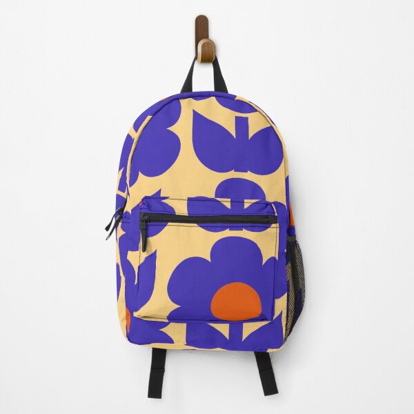Item preview, Jonnty Flowers Colourful Retro Floral Pattern Royal Blue Orange designed and sold by kierkegaard.