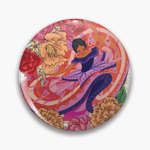 Item preview, Mexican Folklorico dancer with flowers designed and sold by MandVDesigns.