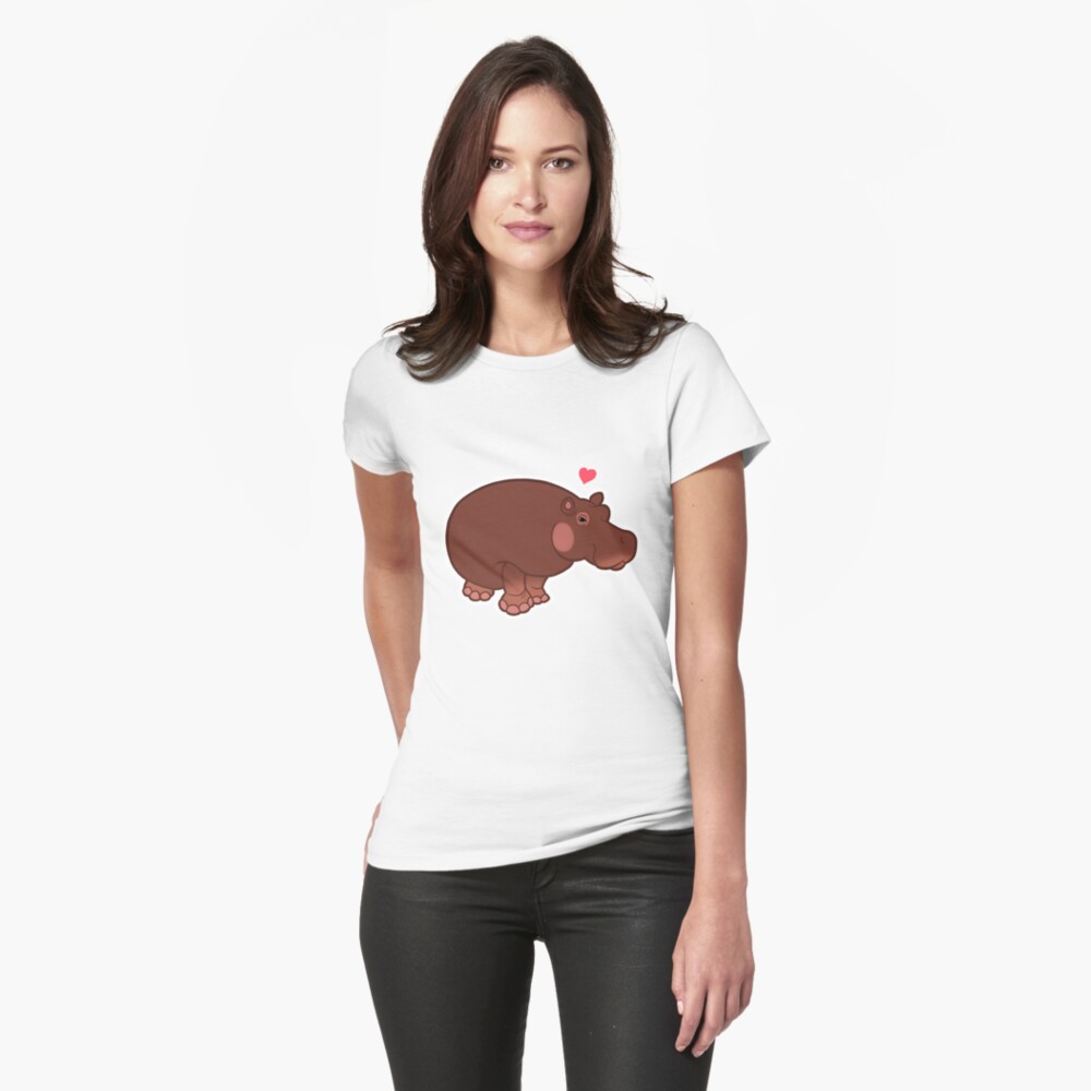 Hippo Love Fitted T-Shirt