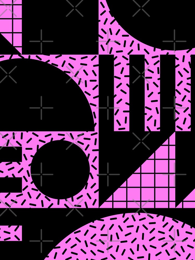 Memphis Style Geometric 729 Black and Pink