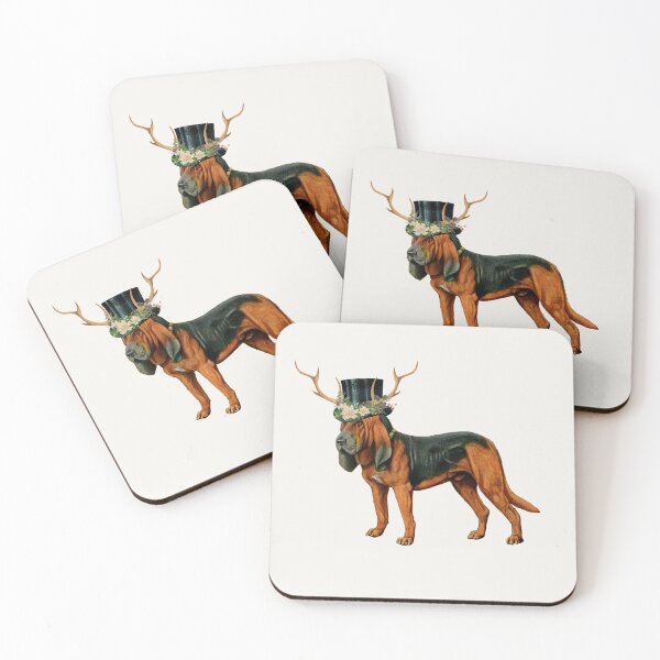 Item preview, DOG BLOODHOUND | TOP HAT WITH FLORALS designed and sold by RagdollGypzy.