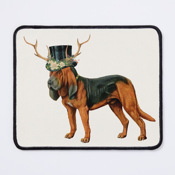 Item preview, DOG BLOODHOUND | TOP HAT WITH FLORALS designed and sold by RagdollGypzy.