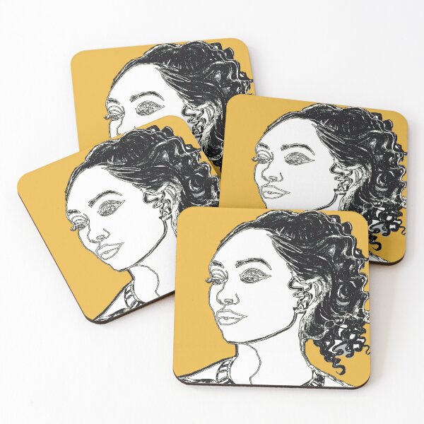 Item preview, Female Portrait - Classical Profile Yellow Black (Series 2) designed and sold by amoribella-blue.