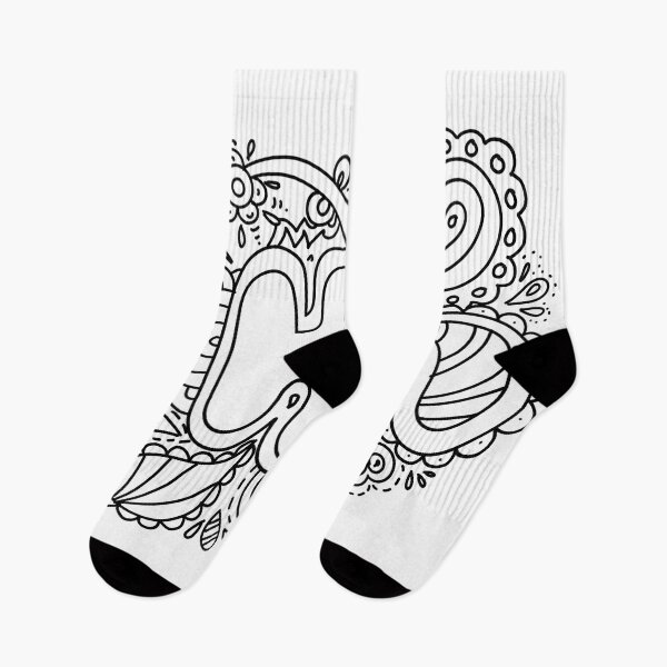 Aperçu de l'œuvre Salut doodle (noir et blanc) créée et vendue par YippeeYay Doodles.