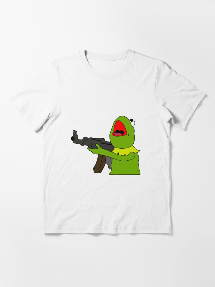 "Funny Kermit the frog holding machine gun " Tshirt for Sale by pneuf