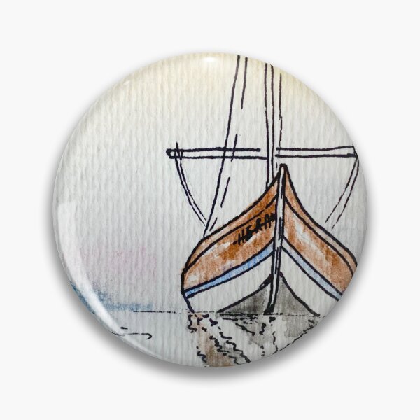 Artikelvorschau, Holzsegelboot Aquarell Aquarell Skizze entworfen und verkauft von Arteaventura.