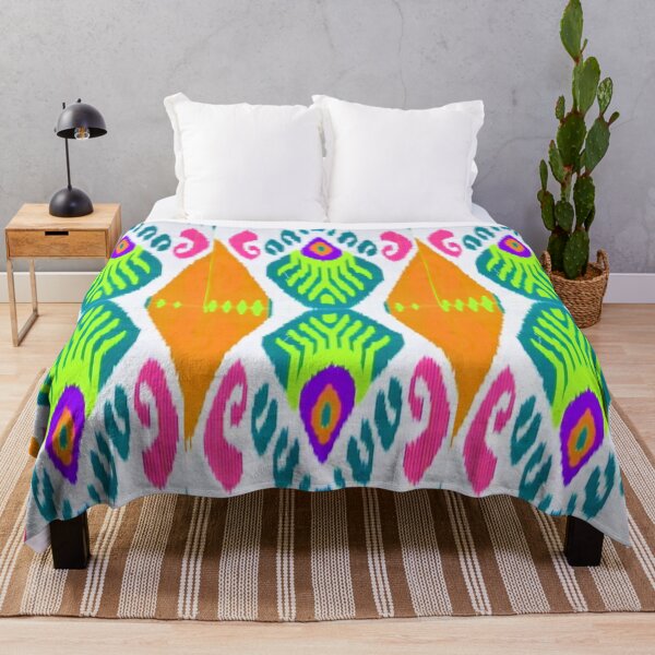 Item preview, Beautiful flower Uzbek ikat patterns - Ikat designed and sold by LeFabriqueOuz.