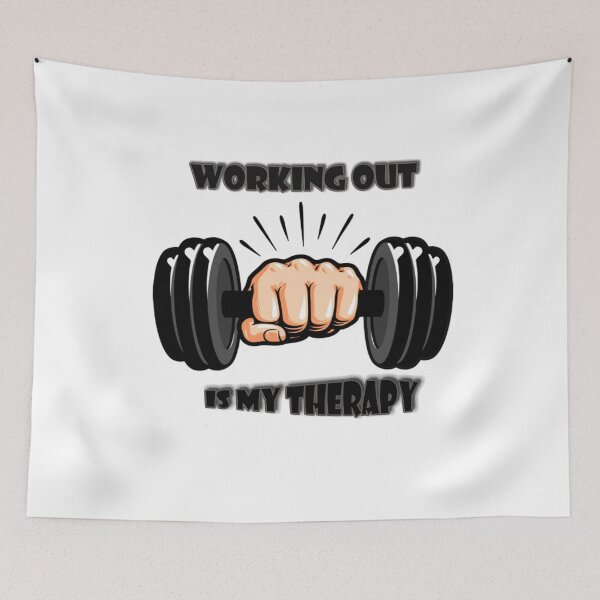 Item preview, Working out is my therapy funny quotes of gym designed and sold by Meryharts.