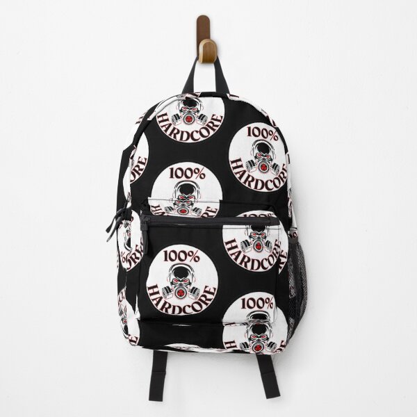 Item preview, 100% Hardcore Music Gasmask Skull White Background designed and sold by RichTeeDesigns.
