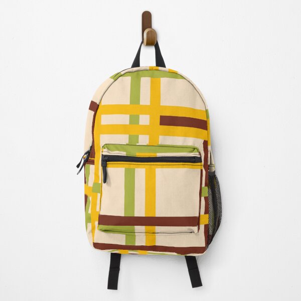 Item preview, Abstract Grid Pattern 728 Brown Beige Yellow and Green designed and sold by tonymagnerart.