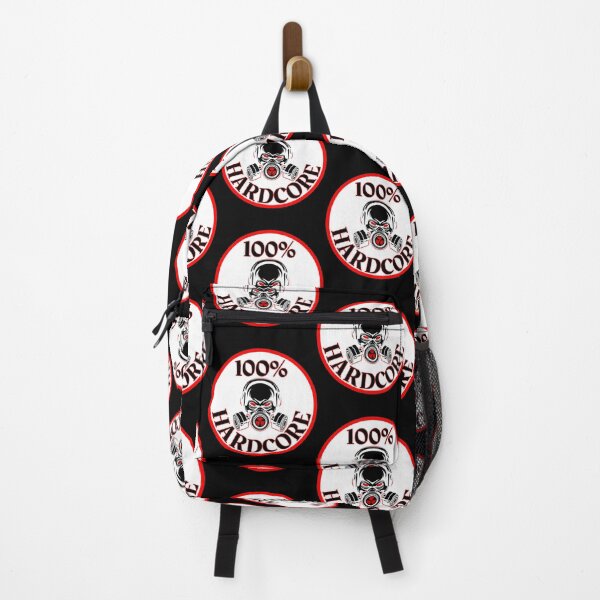Item preview, 100% Hardcore Music Gasmask Skull White Background designed and sold by RichTeeDesigns.