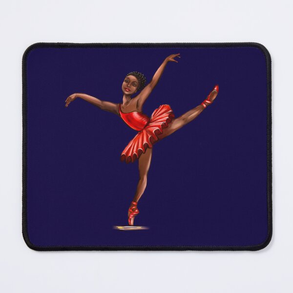 Item preview, Ballet in red pointe shoes 4 - ballerina doing pirouette in red tutu and red shoes - brown skin ballerina designed and sold by Artonmytee.