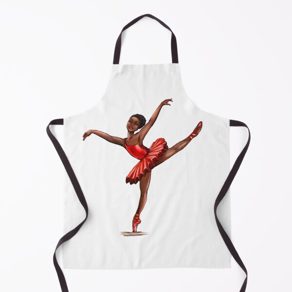 Item preview, Ballet in red pointe shoes 4 - ballerina doing pirouette in red tutu and red shoes - brown skin ballerina designed and sold by Artonmytee.