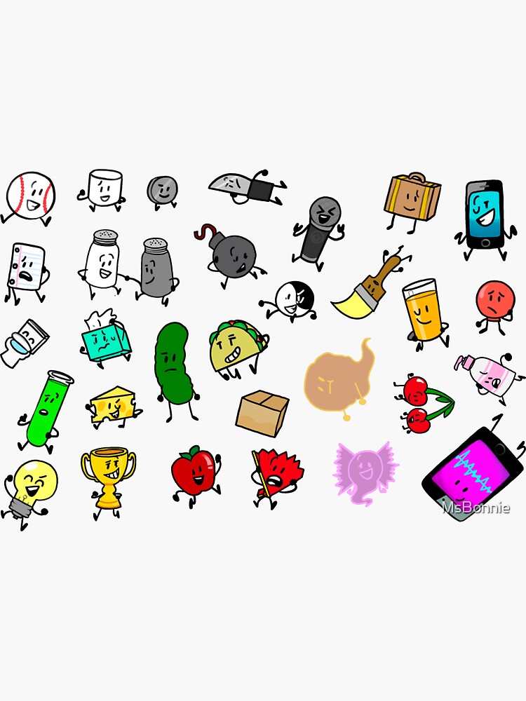 Inanimate Insanity All Characters Sticker For Sale By Msbonnie Redbubble 