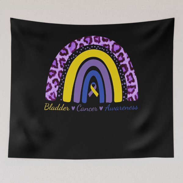 Item preview, Bladder Cancer Awareness Rainbow Leopard Wear Marigold Blue Purple Ribbon designed and sold by cssdru.