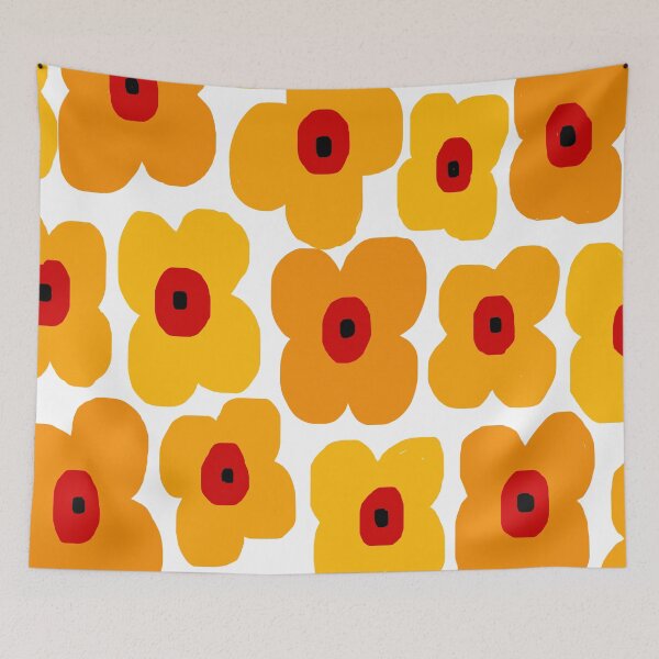 Item preview, Cute Modern Scandinavian Floral Pattern in Gradient Orange designed and sold by Deutschic.