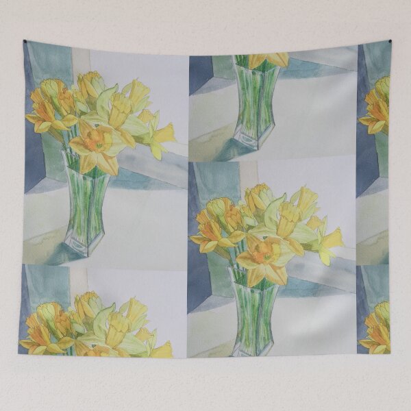 Item preview, Daffodils in a vase watercolour painting  designed and sold by esvb.