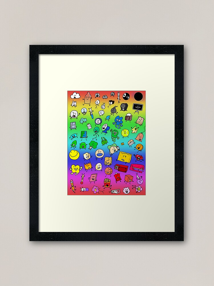 BFDI All Characters (Rainbow) | Art Print