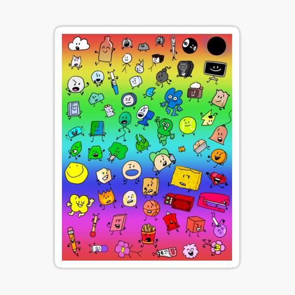 Artikel-Vorschau von BFDI Alle Charaktere (Regenbogen), designt und verkauft von MsBonnie.